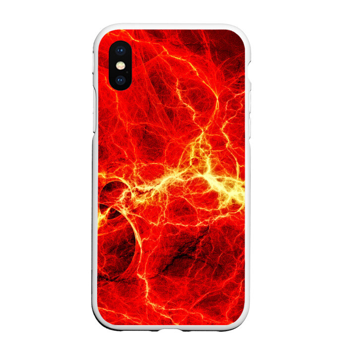 Чехол для iPhone XS Max матовый Огненные молнии фото