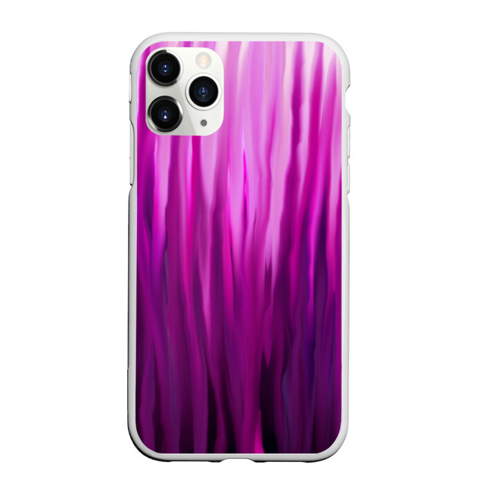Чехол для iPhone 11 Pro матовый фиолетово-черные краски фото