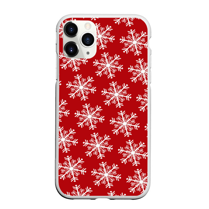 Чехол для iPhone 11 Pro матовый Новогодние Снежинки фото