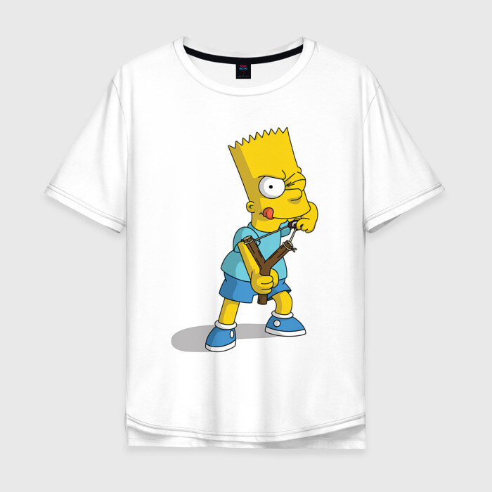 Мужская футболка хлопок Oversize Bart Simpson фото