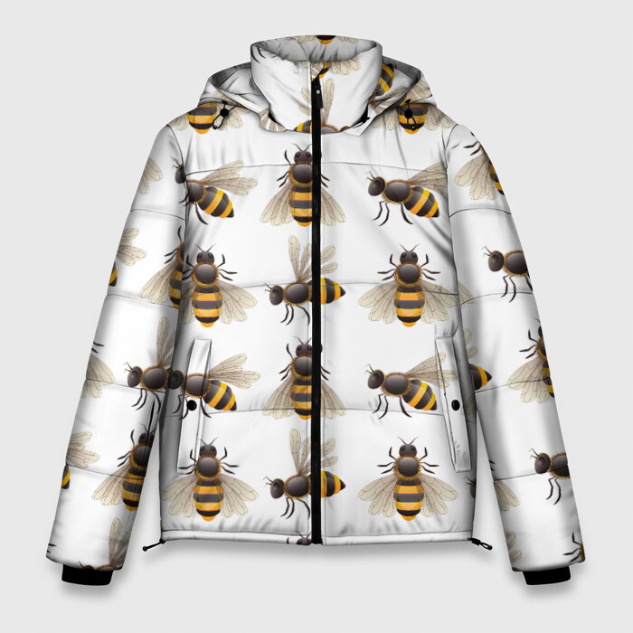 Мужская зимняя куртка 3D Пчелы фото