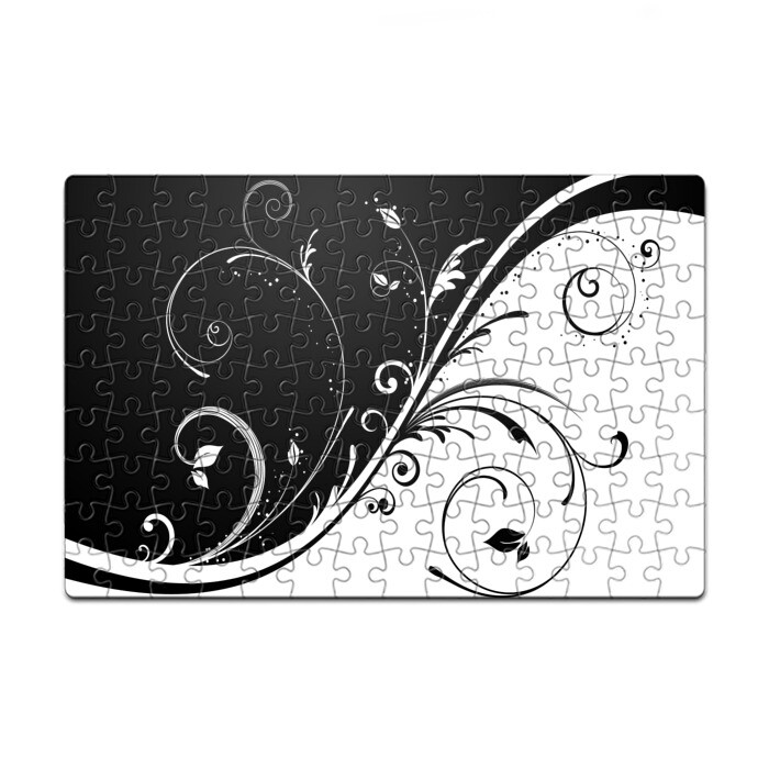 Пазл магнитный 126 элементов Цветочный узор Black & White фото