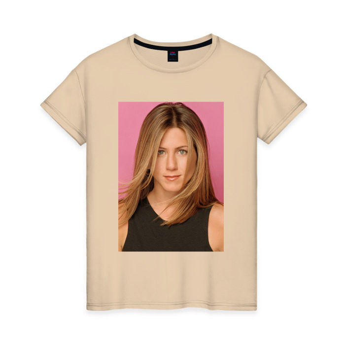Женская футболка хлопок Дженнифер Энистон 2 фото