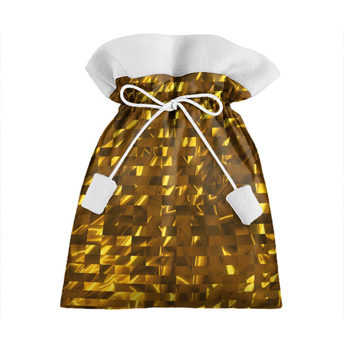 Подарочный 3D мешок Золотые кубики фото