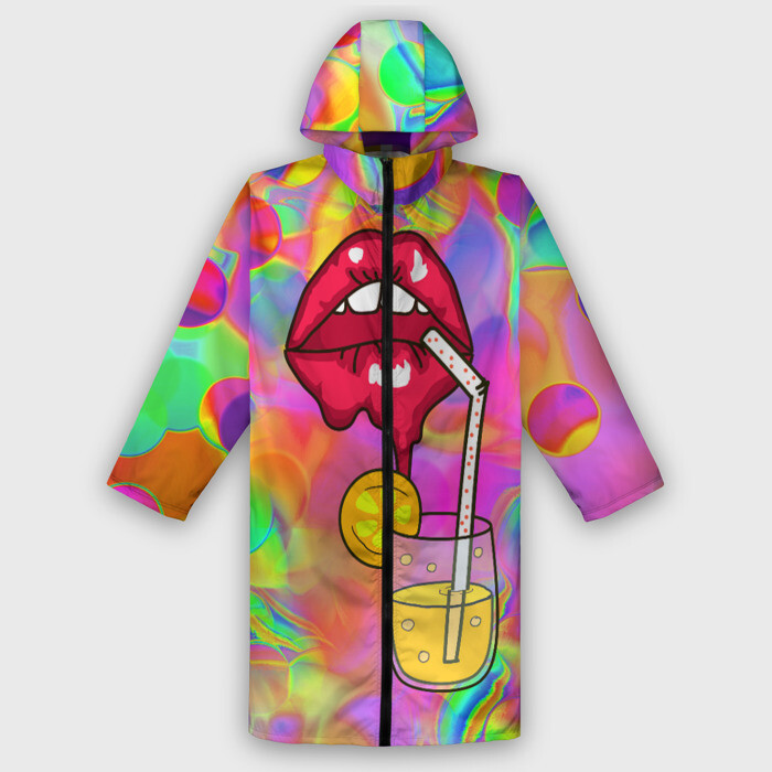 Дождевик унисекс 3D Cocktail lips фото