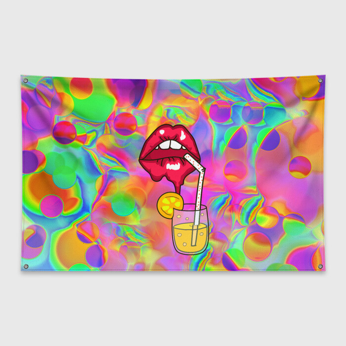 Флаг-баннер Cocktail lips фото