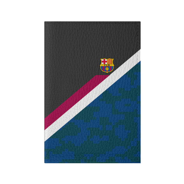 Обложка для паспорта матовая кожа FC Barcelona Sport camo II фото