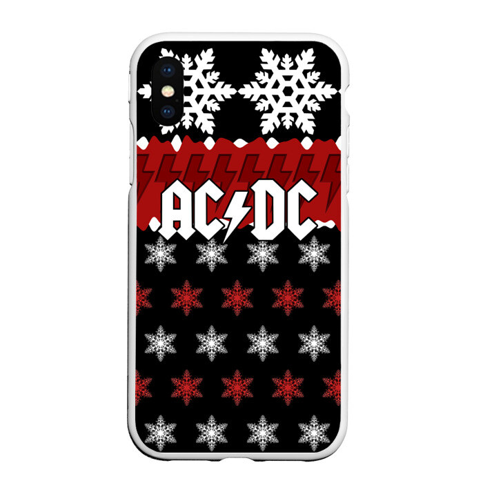 Чехол для iPhone XS Max матовый Праздничный AC DC фото