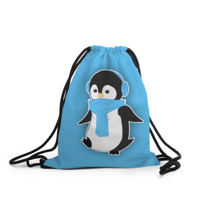Рюкзак-мешок 3D Penguin blue фото