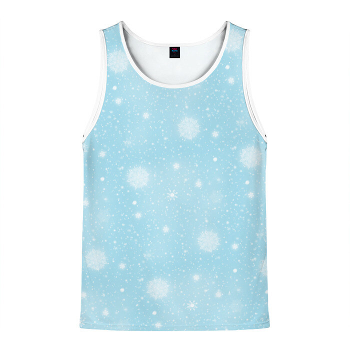 Мужская майка 3D Снежинки фото