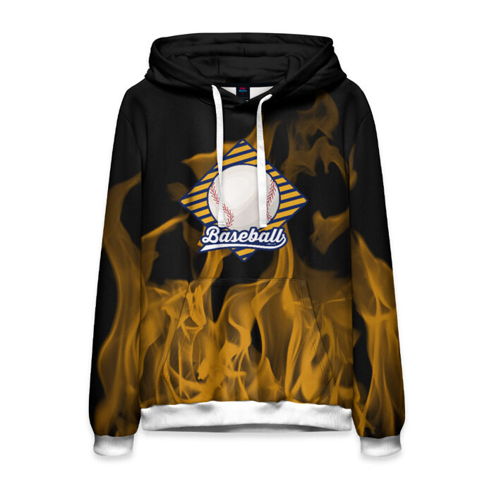 Мужская толстовка 3D Бейсбол в огне фото