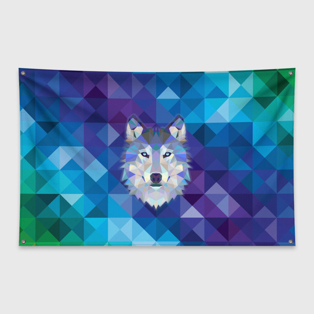 Флаг-баннер Волк фото