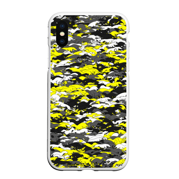 Чехол для iPhone XS Max матовый Камуфляж с гончими псами фото