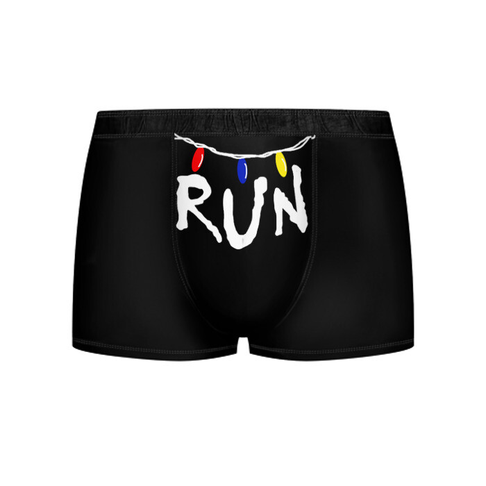 Мужские трусы 3D STRANGER THINGS RUN | ОЧЕНЬ СТРАННЫЕ ДЕЛА БЕГИ фото