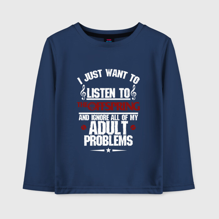 Детский лонгслив хлопок Я прост хочу слушать Offspring фото
