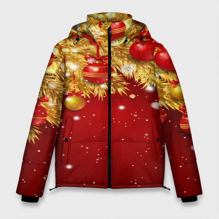 Мужская зимняя куртка 3D Новогодний узор фото