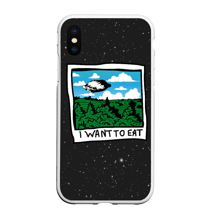 Чехол для iPhone XS Max матовый I want to eat фото