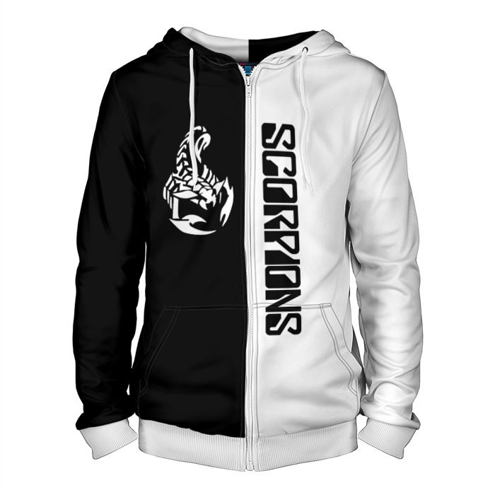 Мужская толстовка 3D на молнии Scorpions фото
