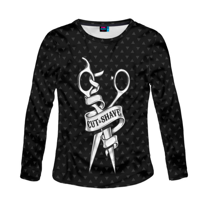 Женский лонгслив 3D Барбер стрижки и бритье фото