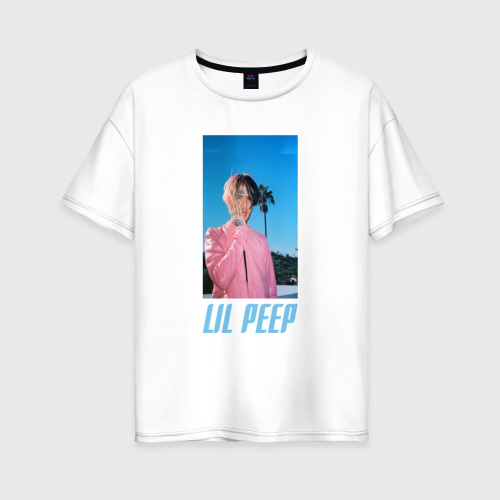 Женская футболка хлопок Oversize Лил Пип фото