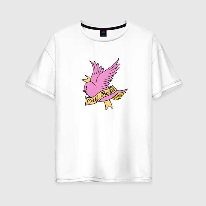 Женская футболка хлопок Oversize CryBaby фото