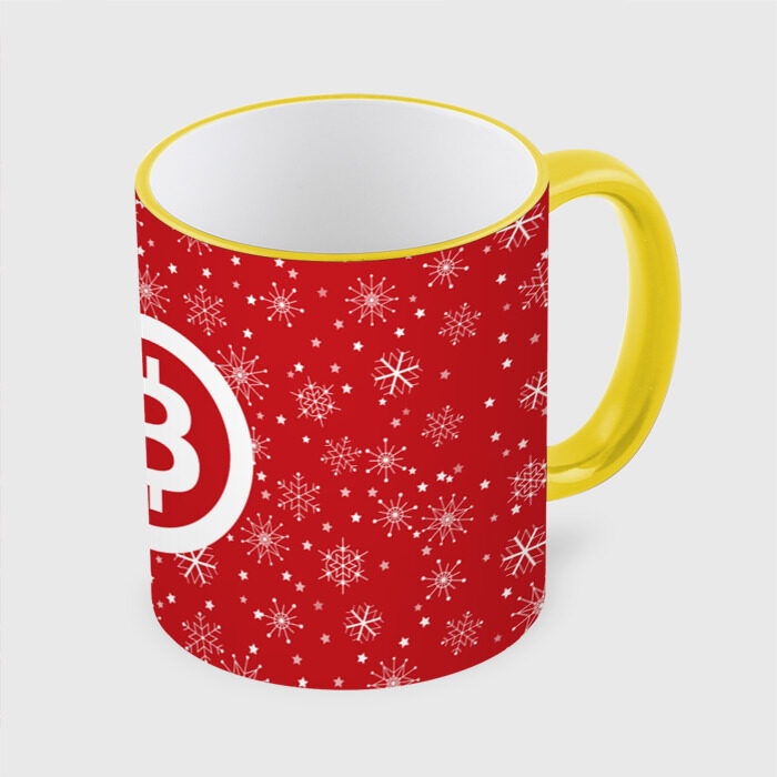 Кружка 3D BITCOIN Новогодний фото