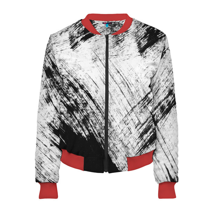 Женский бомбер 3D Штриховка фото