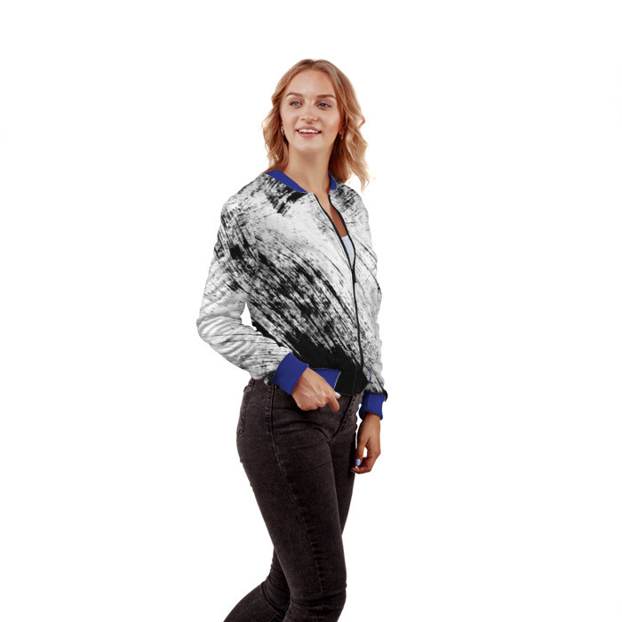 Женский бомбер 3D Штриховка фото