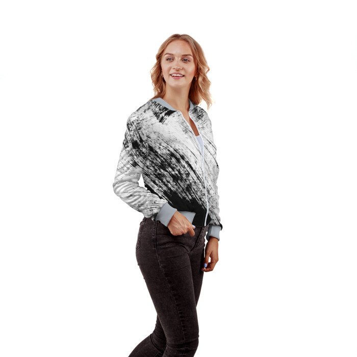 Женский бомбер 3D Штриховка фото