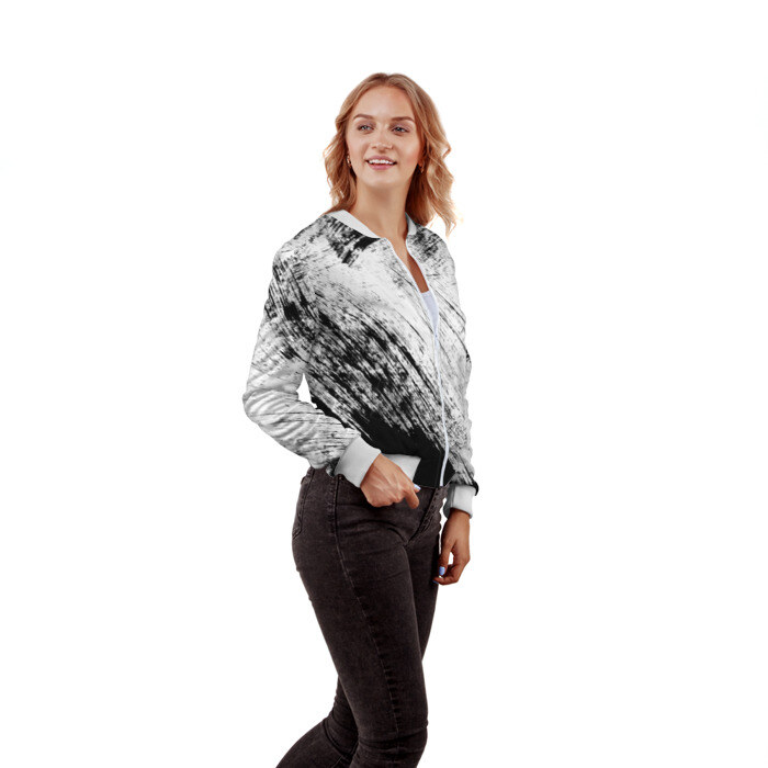 Женский бомбер 3D Штриховка фото