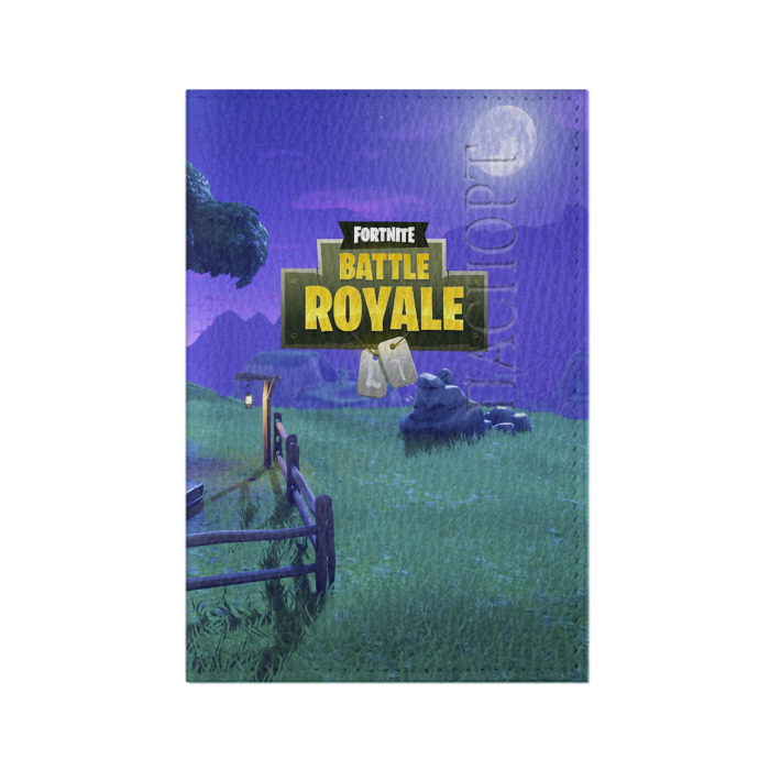 Обложка для паспорта матовая кожа Fortnite Night фото