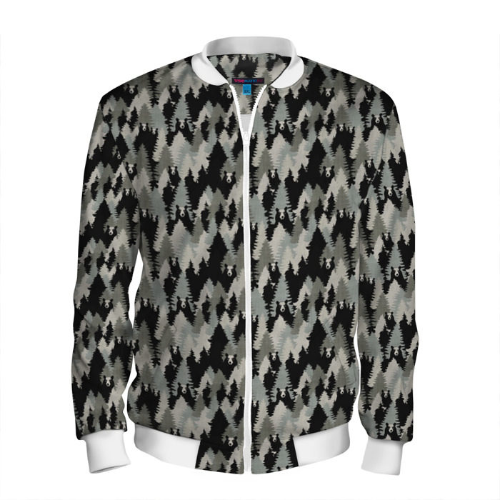 Мужской бомбер 3D Камуфляж медведи фото