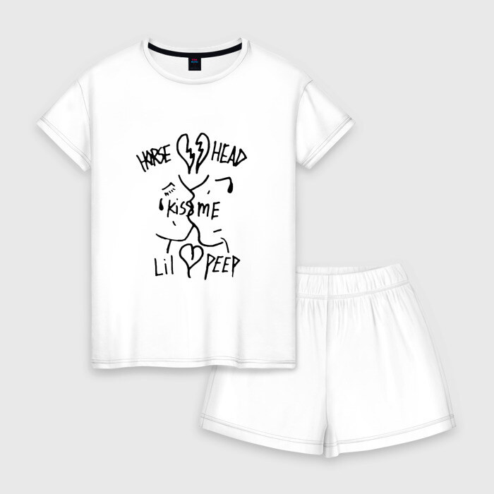 Женская пижама с шортиками хлопок Horse head kiss me фото