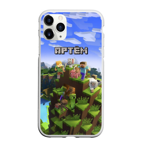 Чехол для iPhone 11 Pro матовый Артём - Minecraft фото