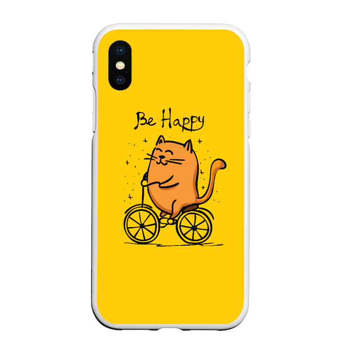 Чехол для iPhone XS Max матовый Be Happy cat фото