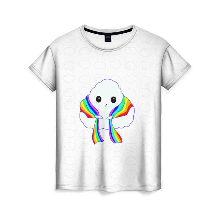 Женская футболка 3D Облако в шарфе фото