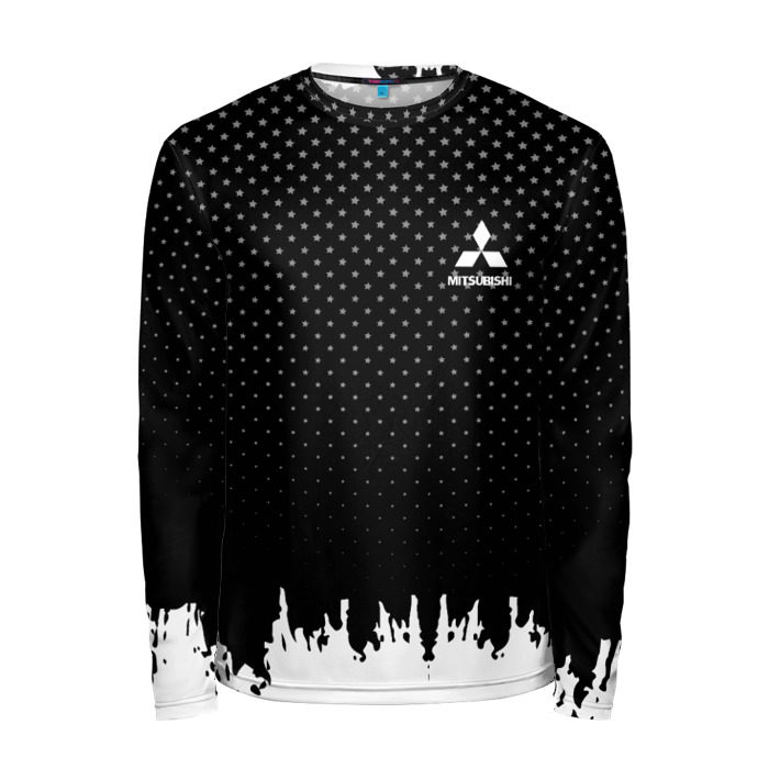 Мужской лонгслив 3D Mitsubishi abstract black фото