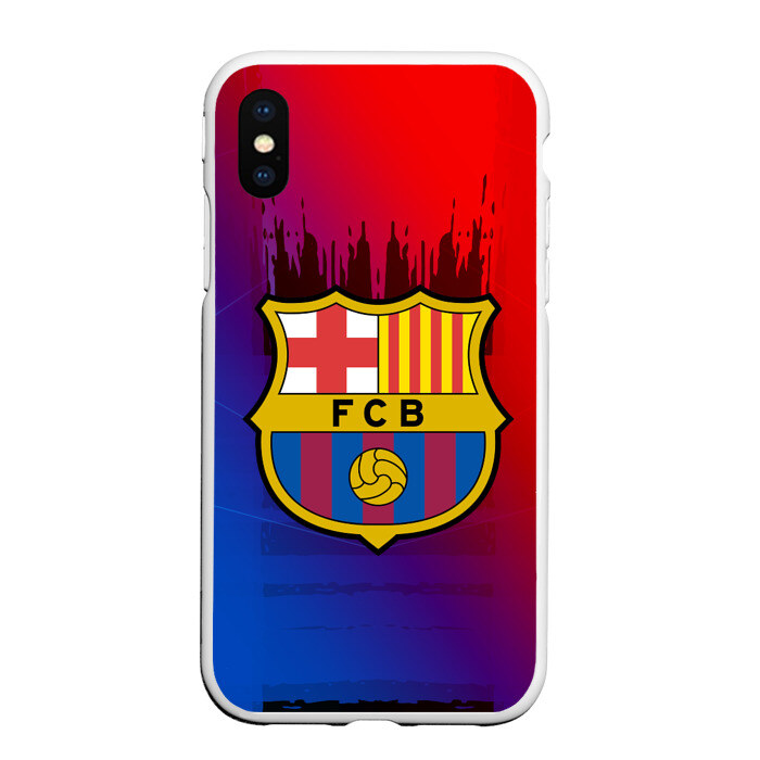 Чехол для iPhone XS Max матовый FC Barcelona color sport фото