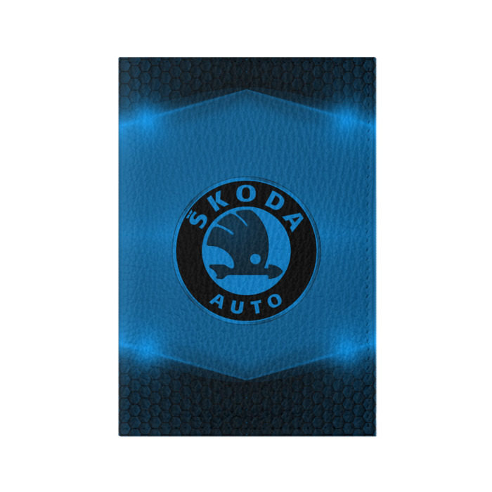 Обложка для паспорта матовая кожа Skoda SPORT фото
