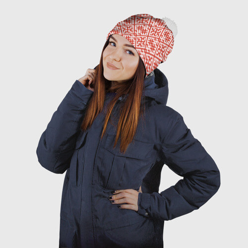 Шапка 3D c помпоном Духобор (Обережная Вышивка) фото