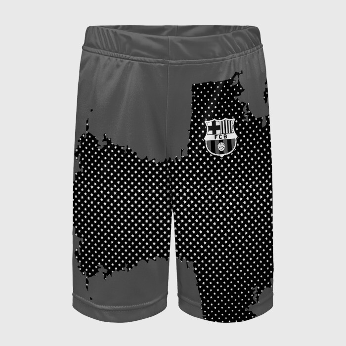 Детские спортивные шорты 3D BARCELONA SPORT GRAY фото