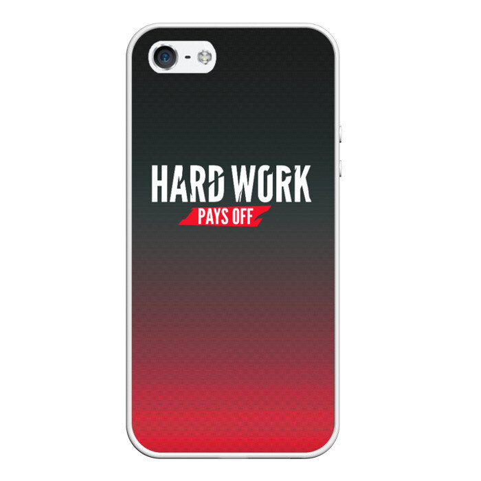 Чехол для iPhone 5/5S матовый Hard work pays off 3D RedB фото