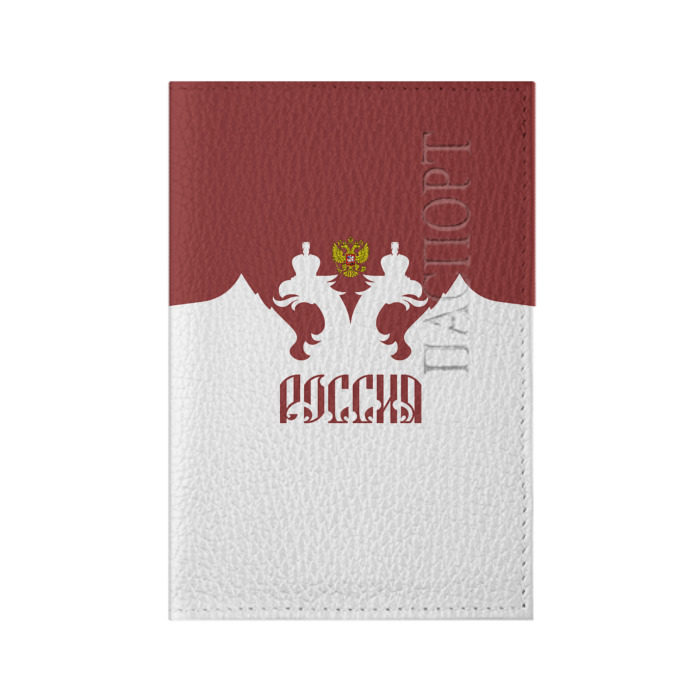 Обложка для паспорта матовая кожа Россия, двуглавый орел фото