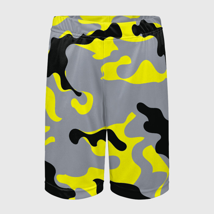 Детские спортивные шорты 3D Yellow camouflage фото