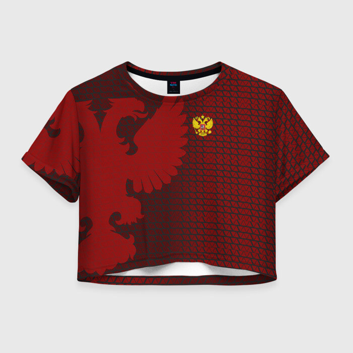 Женская футболка 3D укороченная RUSSIA SPORT фото