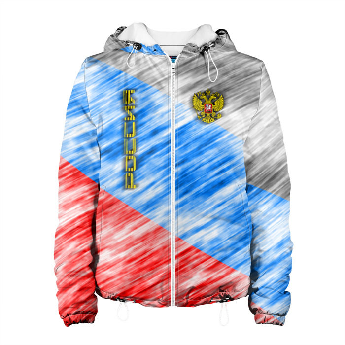 Женская куртка 3D Российский флаг с гербом фото