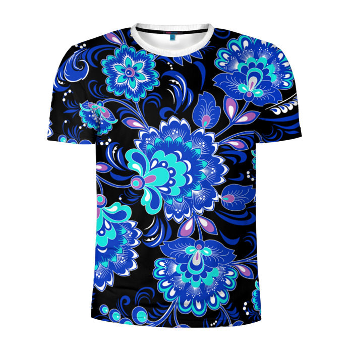 Мужская футболка 3D спортивная Хохлома фото