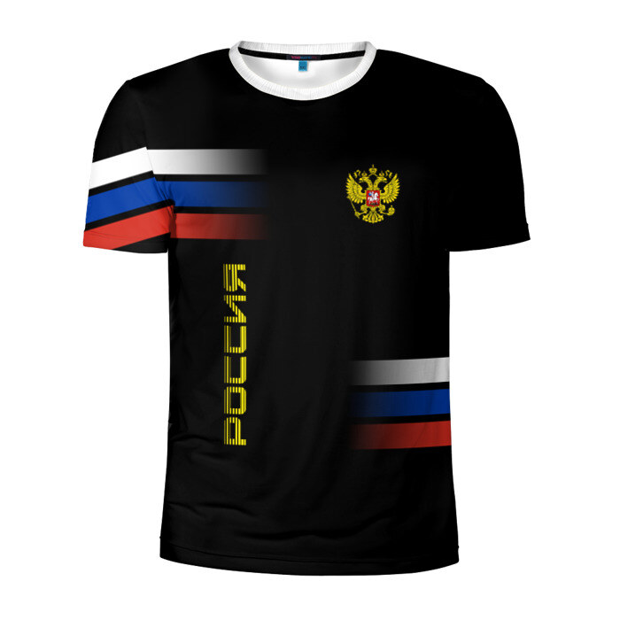 Мужская футболка 3D спортивная Россия фото