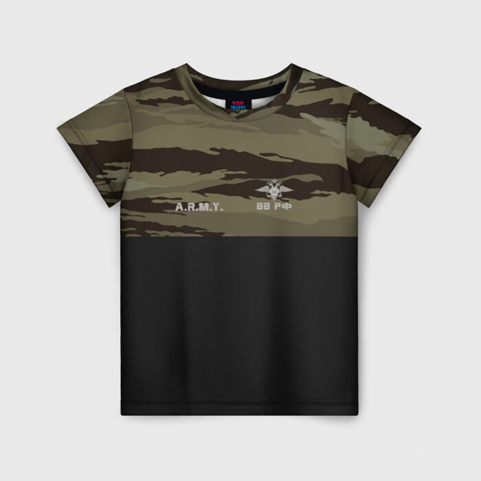 Детская футболка 3D Камуфляж ВВ РФ фото