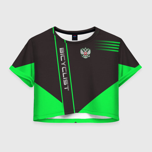 Женская футболка 3D укороченная Bicyclist фото